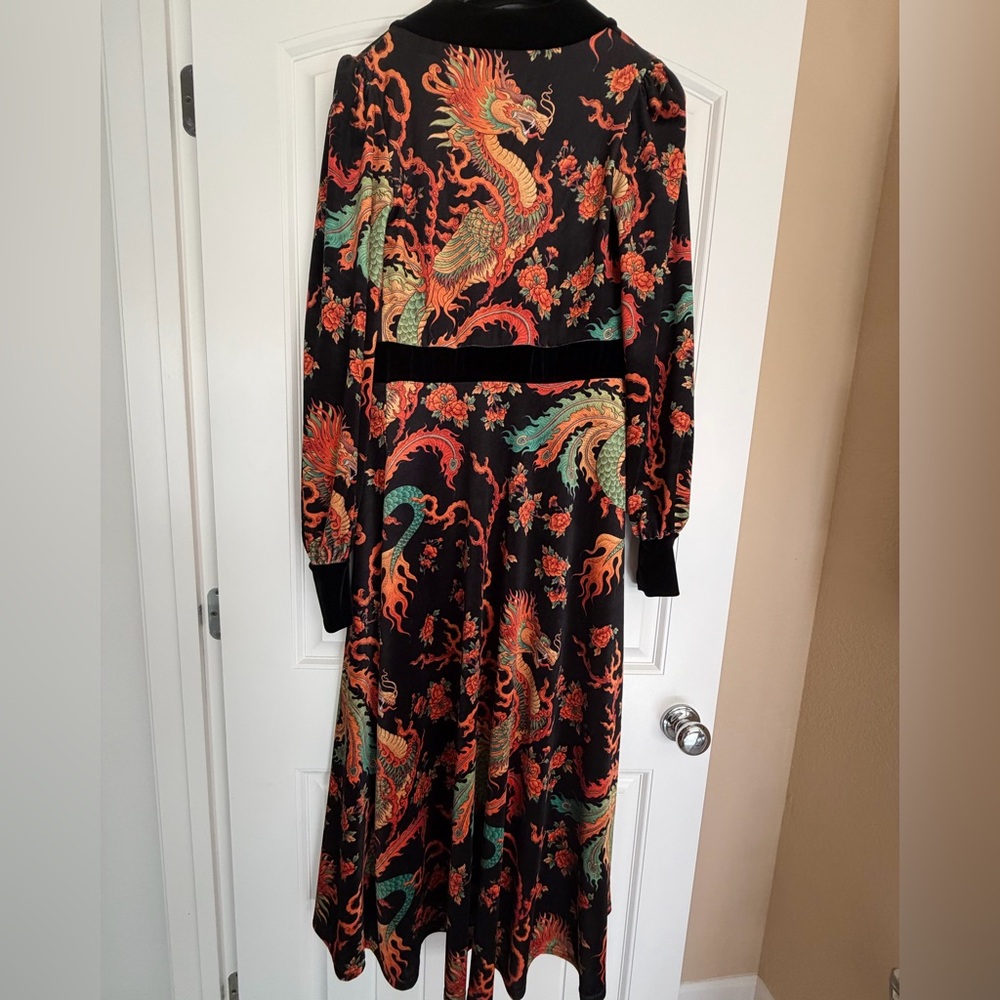 BlackMilk Dragon Rising Velvet Maxi Jacket - Picture 2 of 5